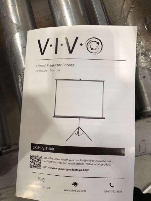 Photo 2 of Vivo 100" Portable Projector Screen, 100 inch Diagonal Projection HD 4:3