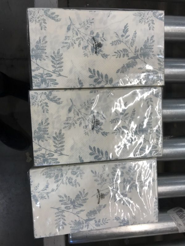 Photo 1 of 3 PACKS Bee & Willow™ Stamped Leaves 32-Count Paper Guest Towels in Grey
