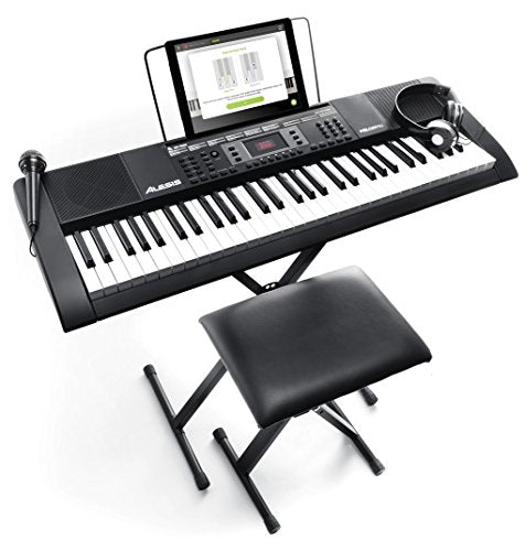 Photo 1 of Alesis Melody 61 MKII | 61 Key Portable Keyboard with Built In Speakers, Headphones, Microphone, Piano Stand, Music Rest and Stool
