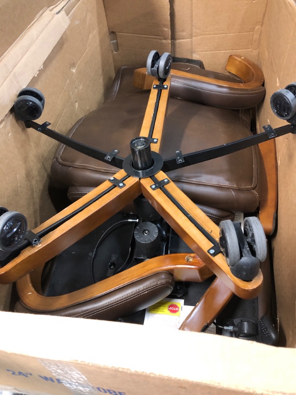 Photo 2 of Big and Tall Executive Office Chair with Upgraded Wood Accents - Serta
