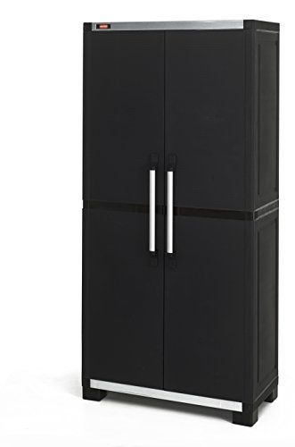 Photo 1 of ***PARTS ONLY*** Keter 35 in. X 74 in. Wide Xl Freestanding Plastic Utility Cabinet in Black
