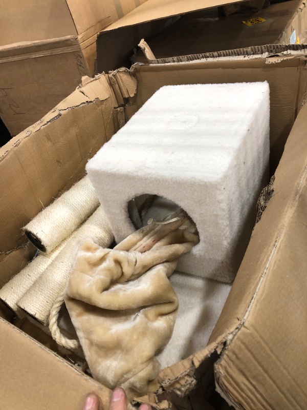 Photo 2 of **** HARDWARE LOOSE IN BOX ****   Ivory Classic Cat Tree Multi Levels with Ramp, Three Perches, Two Condos by Armarkat in Ivory
