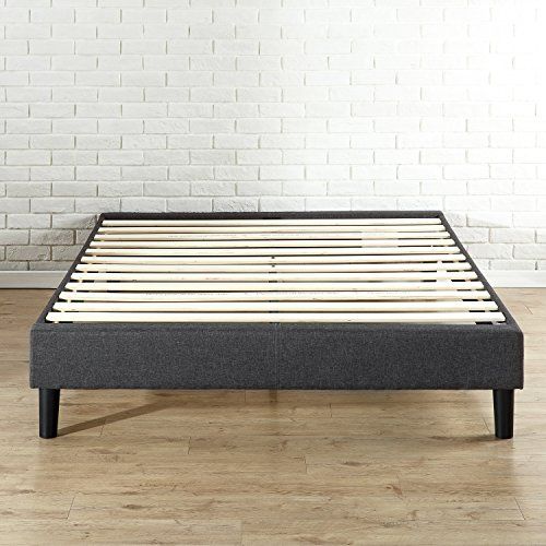 Photo 1 of ***HARDWARE LOOSE IN BOX *** Zinus Curtis Upholstered Platform Bed Frame / Mattress Foundation / Wood Slat Support / No Box Spring Needed / Easy Assembly, Queen Grey NEW

