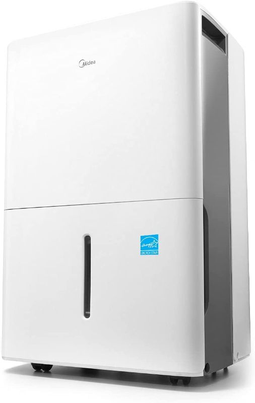 Photo 1 of Midea 4,500 Sq. Ft. Energy Star Certified Dehumidifier with Pump Included 50 Pint 2019 DOE (70 Pint 2012 DOE) - Ideal For Basements, Extra Large Rooms and Bathrooms (White)
