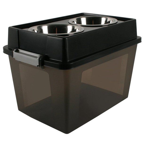 Photo 1 of ***MISSING ONE DOG BOWL *** Paw NYC Sharper Image Elevated Pet Bowls with Storage and 3 in 1 Pet Scooper Clip
