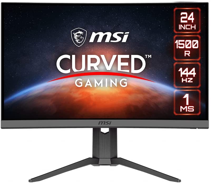 Photo 1 of MSI Full HD Non-Glare 1ms 1920 x 1080 144Hz Refresh Rate Resolution Free Sync 24" Curved Gaming Monitor (Optix G24C6P) - Black
