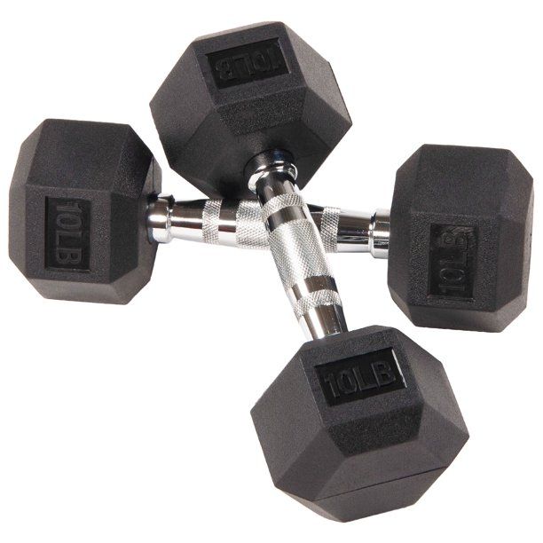 Photo 1 of Rubber Hex Dumbells set of 2 (2x15lb+2x10lb dumbbell set) 