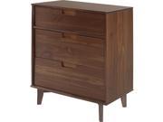 Photo 1 of 3 Drawer Mid Century Modern Wood Dresser - Walnut