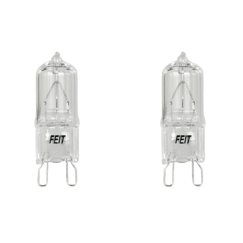 Photo 1 of Feit Electric 40-Watt Bright White (3000K) T4 G9 Bi-Pin Base Dimmable Decorative Halogen Light Bulb (2-Pack)
