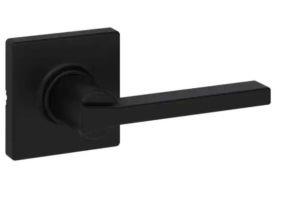 Photo 1 of 2pck- Kwikset Casey Matte Black Hall/Closet Passage Door Lever Featuring Microban