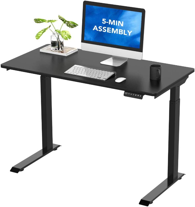 Photo 1 of FlexiSpot E9 Standing Desk Adjustable Height Quick Installation with Memory Controller, 48x24, Black
