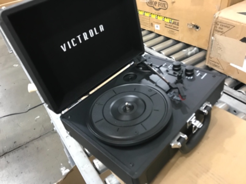 Photo 2 of (NOT FUNCTIONAL; LOOSE COMPONENT-SEE PHOTO FOR LOCATION)
Victrola Vintage 3-Speed Bluetooth Portable Suitcase Record Player