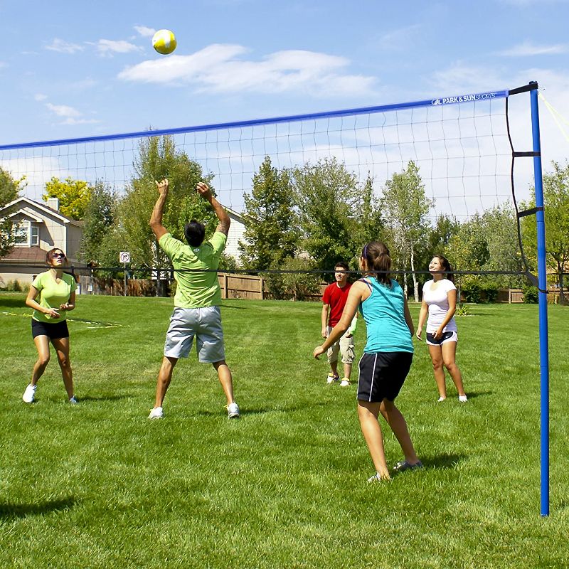 Photo 1 of (PARTS ONLY SALE; ONLY POLES AND YELLOW ROPE: missing net, ball, hardware)
Park & Sun Sports Spiker Sport: Portable Outdoor Volleyball Net System
