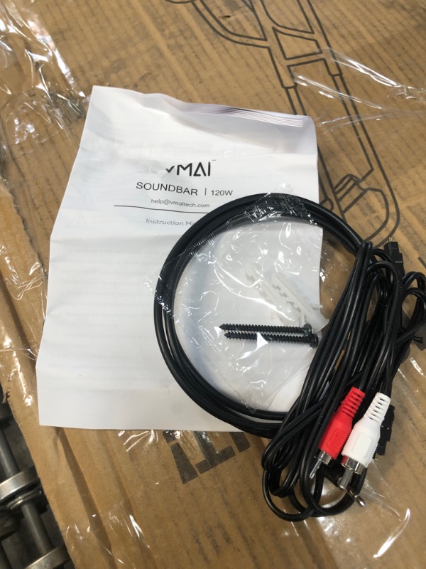 Photo 1 of *previously opened, possibly USED*
VMAI 120W 2.1 Soundbar, Wired & Wireless Bluetooth 5.0 Speaker for TV, 34 Inch, HDMI/Optical/Aux/USB, Wall Mountable, Bass Adjustable Surround Sound for Home Theater
