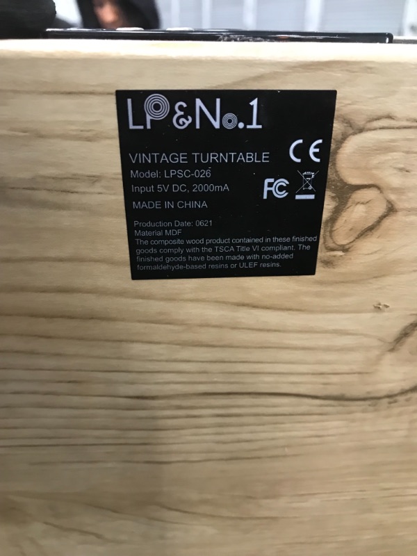 Photo 5 of *USED*
*SEE last picture for damage*
*NOT exact stock picture, use for reference* 
LP&No.1 Vintage Record Player with Pitch Control, lpsc-026