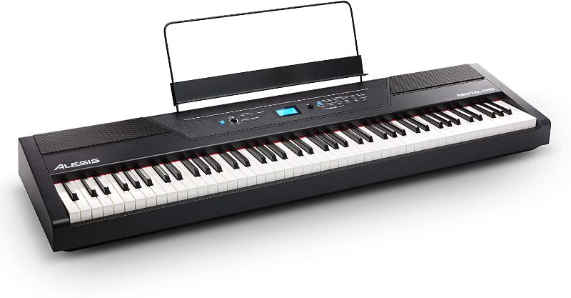 Photo 1 of *USED*
Alesis Recital Pro - 88 Key Digital Piano Keyboard with Hammer Action Weighted Keys, 2x20W Speakers, 12 Voices, Record and Lesson Mode, FX and Display
