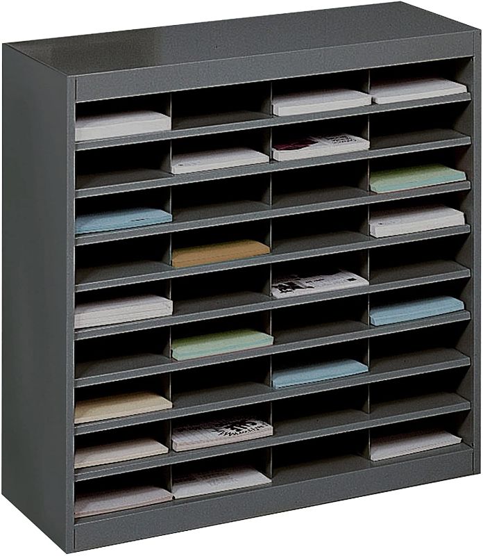 Photo 1 of *USED*
*MISSING manual*
Safco Products E-Z Stor Literature Organizer, 36 Compartment, 9221BLR, Black Powder Coat Finish, Commercial-Grade Steel Construction, Eco-Friendly, 12.75"D x 37.5"W x 36.5"H

