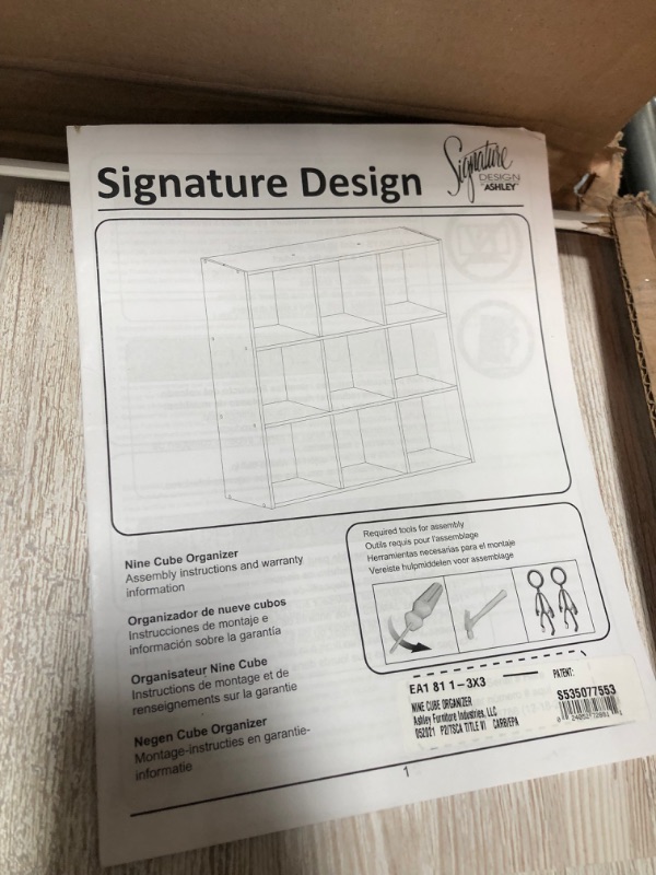 Photo 3 of *USED*
*MISSING hardware*
Signature Design by Ashley Paxberry Coastal 9 Cube Storage Organizer or Bookcase, Whitewash

