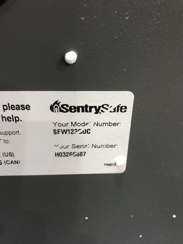 Photo 4 of *SEE last picture for damage*
*MISSING keys*
SentrySafe SFW123GDC Fireproof Waterproof Safe with Digital Keypad, 1.23 Cubic Feet, Gun Metal Gray
