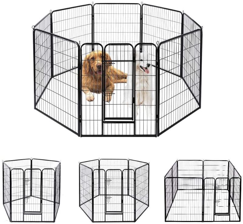 Photo 1 of *MISSING stakes*
VIVOHOME Heavy Duty Foldable Metal Indoor Outdoor Exercise Pet Fence/ Barrier, 31.5” W x 39.5” H, 8 Panels