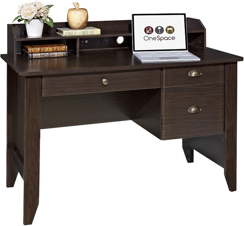 Photo 1 of couldnt find hardware**
OneSpace Executive Desk with Hutch, Espresso
