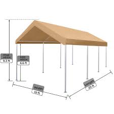 Photo 1 of 10x20 Feet Carport Car Canopy Garage Boat Shelter Party Tent with 8 Legs
