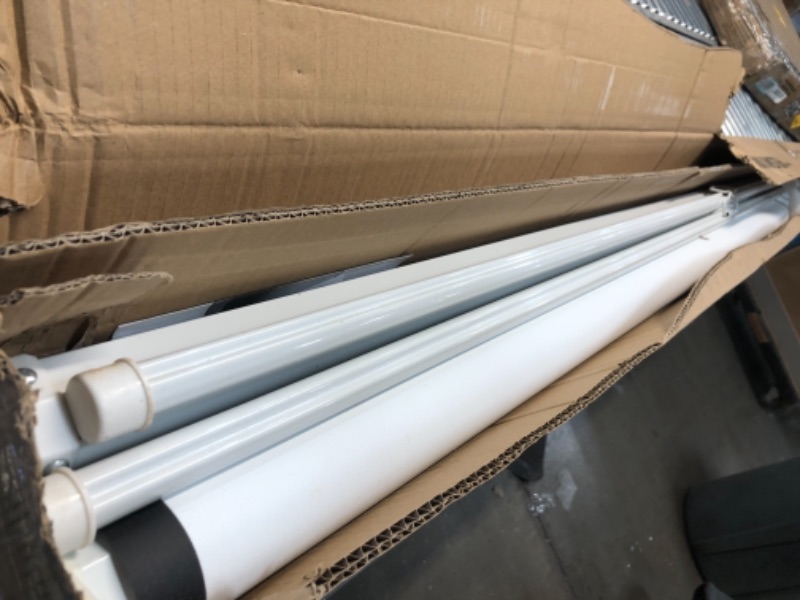 Photo 2 of Manual Pull Down Projector Screen - Universal 100-inch Roll-Down Pull-Down Retractable Manual Projection Screen w/ Auto-Locking, Adjustable Screen Height, Black Masking Border - PyleHome PRJSM1006
