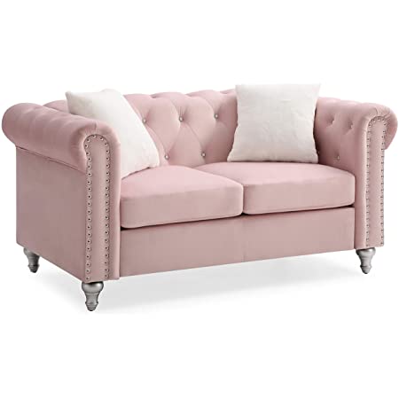 Photo 1 of (THIS IS NOT A COMPLETE SET)
(BOX 1 OF 2) 
(BOX 2 REQUIRED FOR COMPLETION)
Glory Furniture Raisa , Pink Loveseat, 2 Seater
