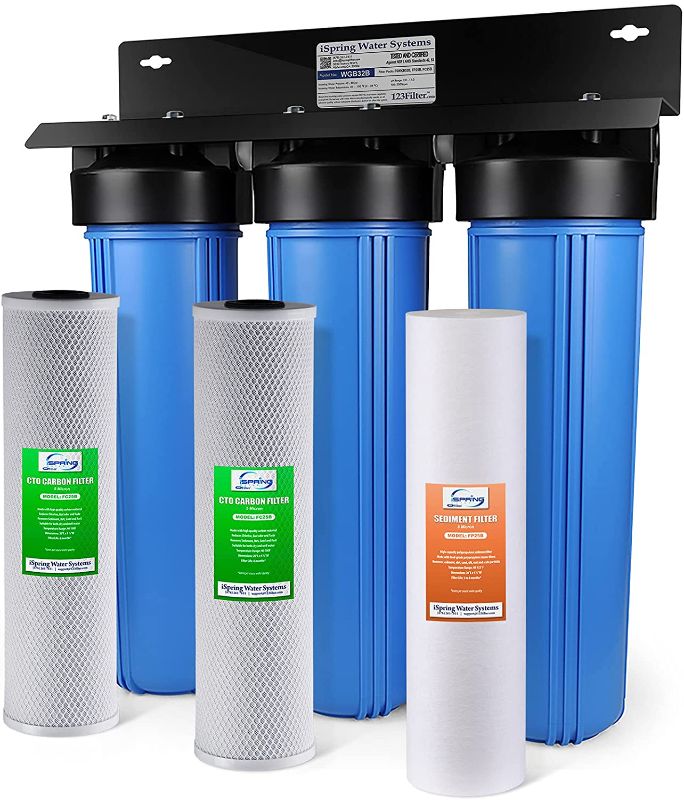 Photo 1 of (DISCOLORED FILTER)
iSpring WGB32B 3-Stage Whole House Water Filtration System w/ 20-Inch Sediment and Carbon Block Filters
