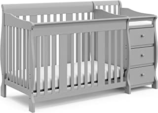Photo 1 of (CRACKED/BROKEN COMPONENTS)
STORKCRAFT Portofino 4 in 1 Fixed Side Convertible Crib Changer, Easily Converts to Toddler Bed Day Bed or Full Bed, Three Position Adjustable Height Mattress (Mattress Not Included), Pebble Gray
