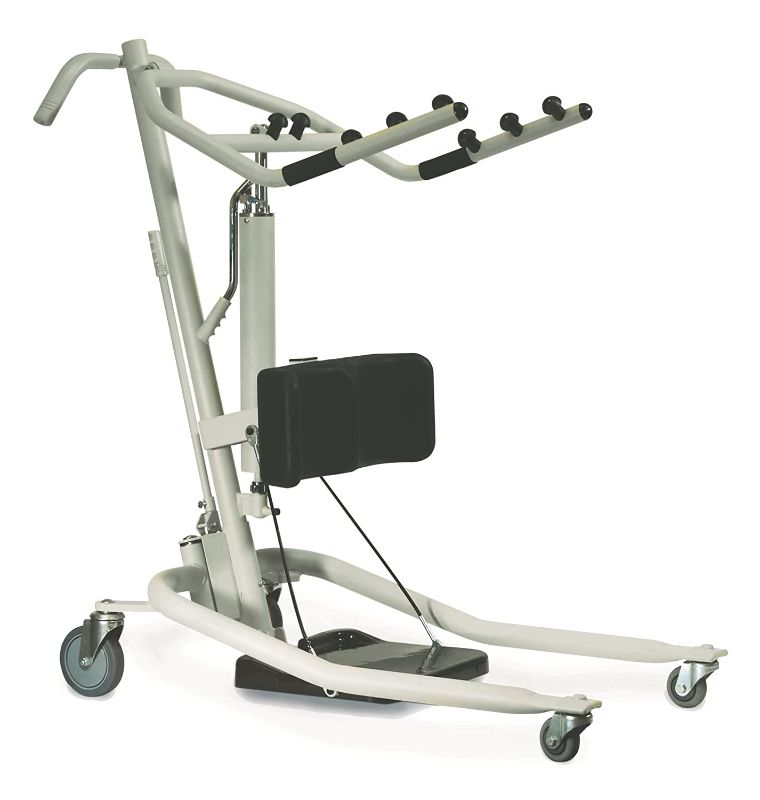 Photo 1 of (MISSING HARDWARE)
Invacare Get-U-Up Hydraulic Stand-Up Patient Lift, 350 lb. Weight Capacity, GHS350, hydraulic leak.
.