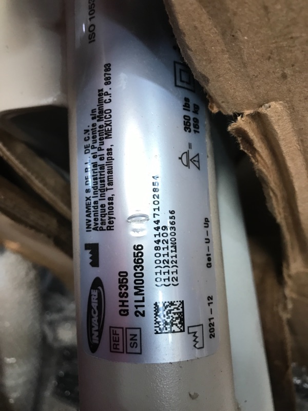 Photo 3 of (MISSING HARDWARE)
Invacare Get-U-Up Hydraulic Stand-Up Patient Lift, 350 lb. Weight Capacity, GHS350, hydraulic leak.
.