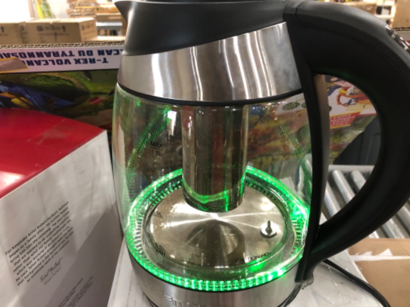 Photo 4 of (SCRATCHED INTERIOR SURFACE)
Chefman Temperature Control, Removable Tea Infuser, 5 Presets Indicator, 360° Swivel Base, BPA Free, Stainless Steel, 1.8 Liters, Electric Glass Kettle w/LED Color Lights
