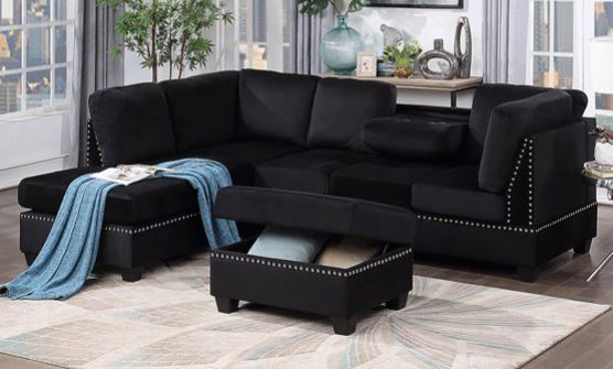 Photo 1 of (THIS IS NOT A COMPLETE SOFA SET)
(BOX 1 OF 3)
(REQUIRES 2 & 3 FOR COMPLETION)
TOYOSUN Reversible Sectional Sofa Space Saving with Storage Ottoman Rivet Ornament L-shape Couch