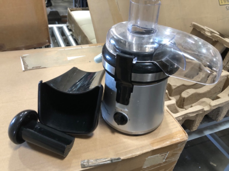 Photo 3 of (stock photo inaccurately reflects actual product) 
(MISSING JUICE CATCH CONTAINER, STAINLESS STELL FILTER, FEEDER SHUTE,  AND MANUAL)
Juicer Machines 3'' Wide Mouth, Juice Extractor Easy to Clean, 3 Speed Centrifugal Juicer for Fruits and Vegs, Non-Slip 
