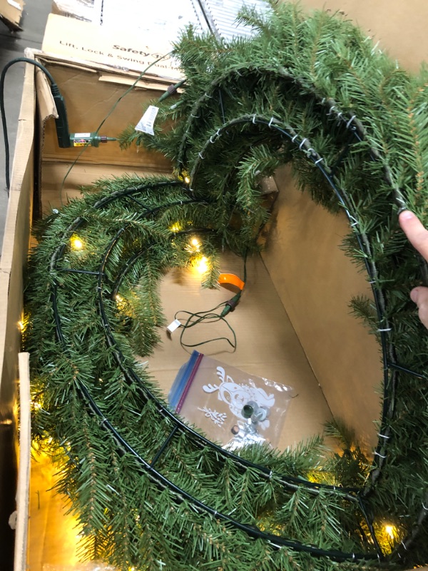 Photo 3 of (1/.2 NOT FUNCTIONAL)
National Tree Company Pre-Lit Artificial Christmas Wreath, Green, Norwood Fir, White Lights, Christmas Collection, 48 Inches