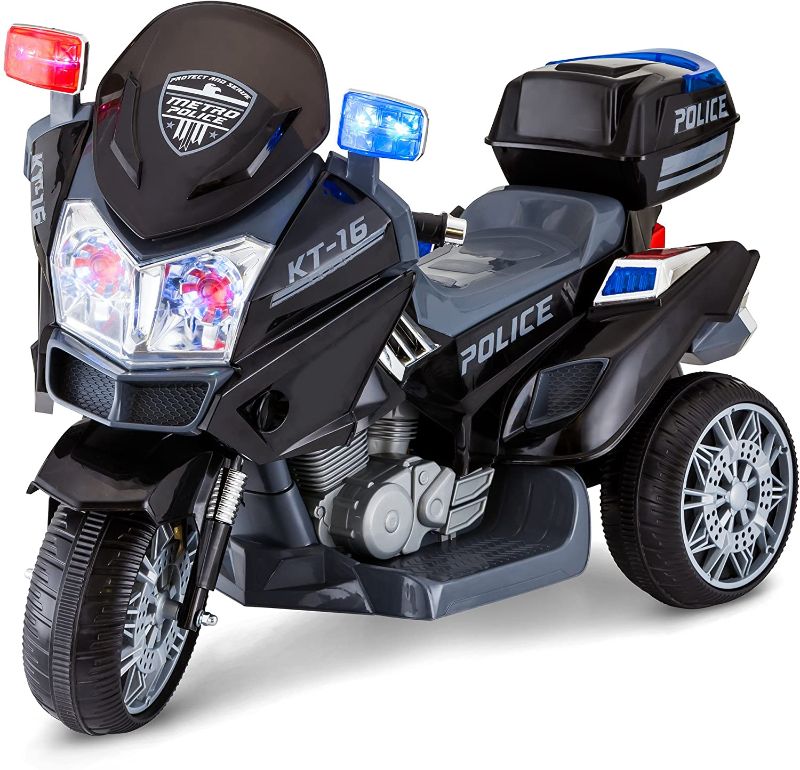 Photo 1 of Kid Trax Police Rescue Motorcycle 6V Battery-Powered Ride-On Toy Black
