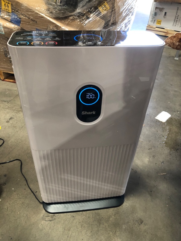 Photo 3 of TESTED TURNS ON**
Shark HE601 Air Purifier 6 True HEPA Covers up to 1200 Sq. Ft, Captures 99.98% of Particles, dust, allergens, viruses, Smoke, 0.1–0.2 microns, Advanced Odor Lock, Quiet, 6 Fan, White
