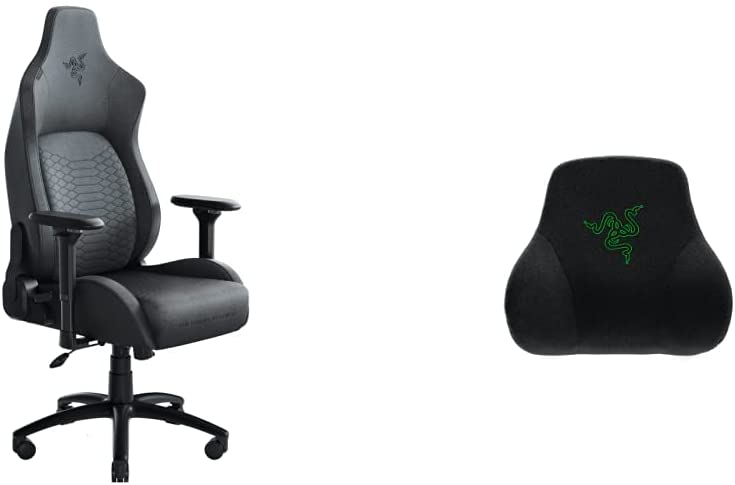 Photo 1 of Razer Iskur PC Gaming Chair, Standard, Dark Gray Fabric & Head Cushion, Black
