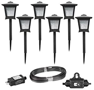 Photo 1 of Low Voltage Black Outdoor Integrated LED Landscape Path Light (6-Pack Kit)
