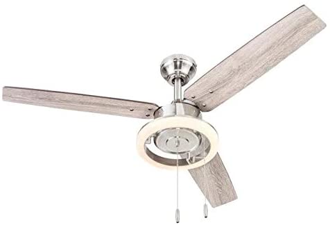 Photo 1 of Wellsboro 48-in Brushed Nickel Indoor Ceiling Fan with Light Kit (3-Blade)
