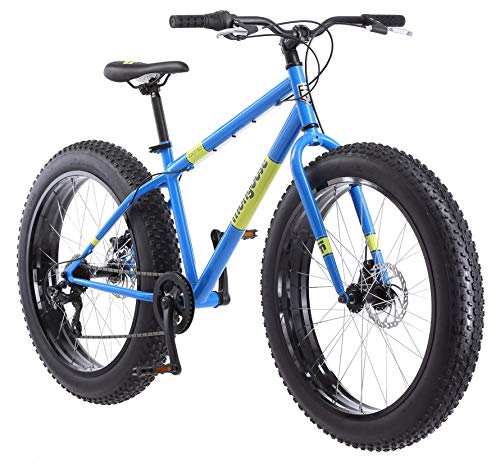 Photo 1 of ***MISSING TIRE *** Mongoose Dolomite Mens Fat Tire Mountain Bike, 26-inch Wheels, 4-Inch Wide Knobby Tires, 7-Speed, Steel Frame, Front and Rear Brakes, Light Blue

