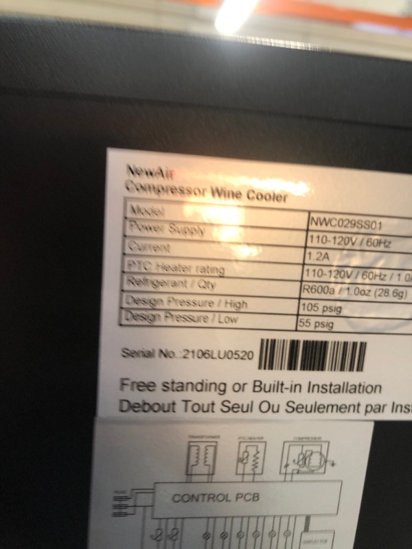 Photo 1 of NewAir Dual Zone 15 in. 29-Bottle Built-in Wine Cooler Fridge with Recessed Kickplate and Quiet Operation in Stainless Steel, Silver
