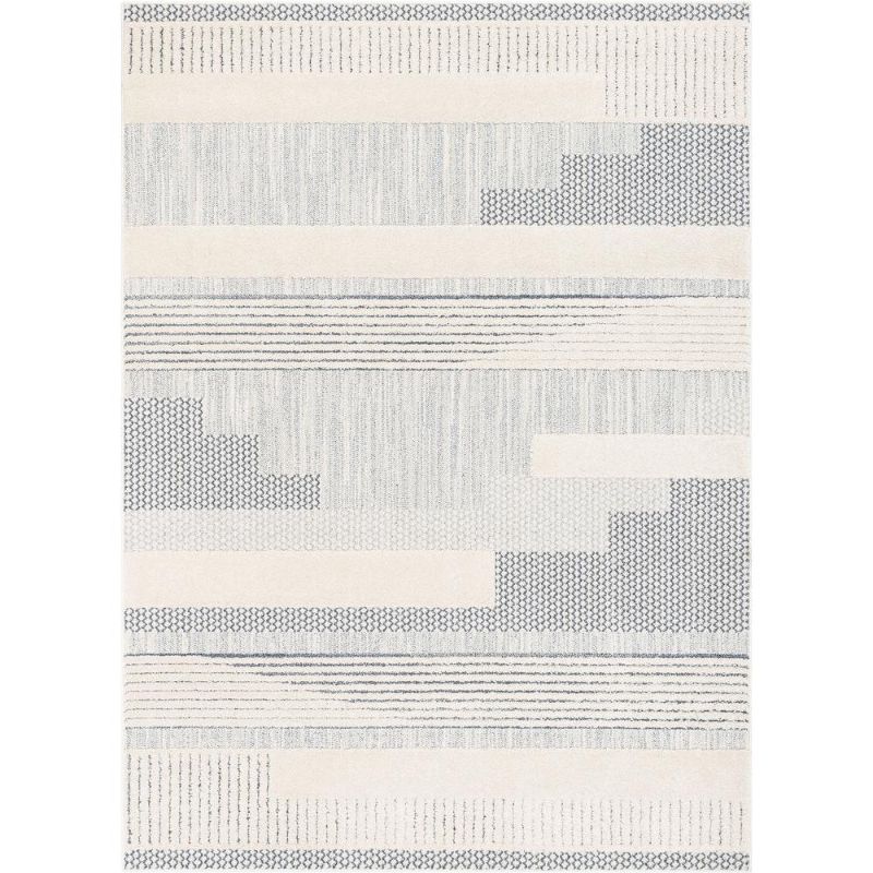 Photo 1 of ***FACTORY WRAPPED *** vWell Woven Harlow Briar Contemporary Geometric Abstract Light Blue High-Low 5'3" X 7'3" Area Rug
