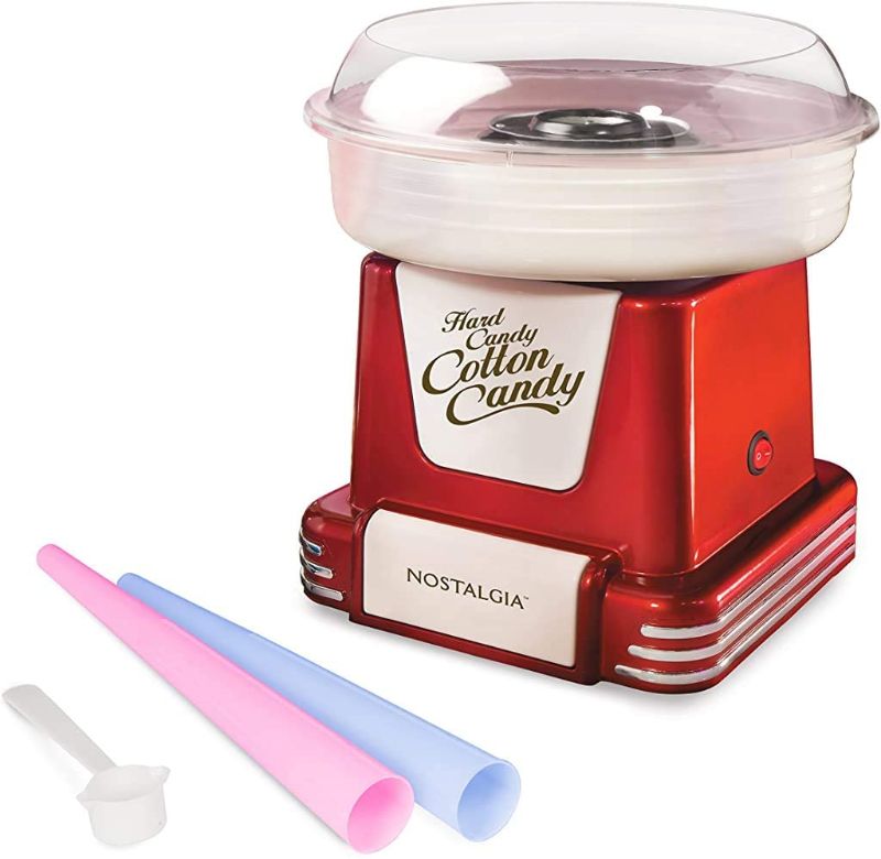 Photo 1 of Nostalgia PCM805RETRORED Retro Hard & Sugar Free Cotton Candy Maker, Red
