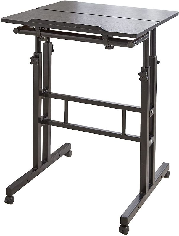 Photo 1 of ***PARTS ONLY ** 2-Tier Adjustable Height Standing Desk Podium - Mobile Table - Black
