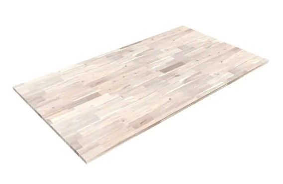 Photo 1 of ***SPLIT DOWN THE MIDDLE IN TWO PIECES*** Solid Acacia 8 ft. L x 40 in. D x 1 in. T, Butcher Block Island Countertop, Organic White
