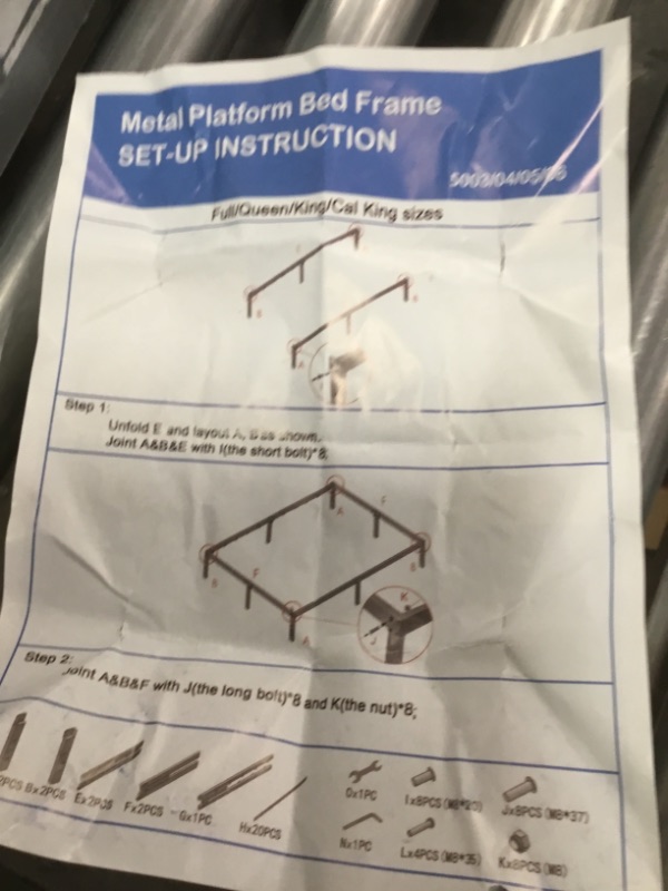 Photo 2 of  Reinforced Platform Bed Frame/3500lbs Heavy Duty/Easy Assembly Mattress Foundation/Steel Slat//No Box Spring Needed, California King