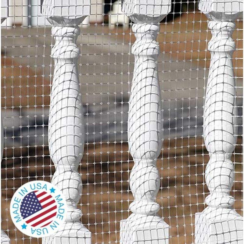 Photo 1 of KidKusion Deck Guard - 16' L x 40 H - Made in USA - Outdoor Balcony and Stairway Deck Rail Safety Net - Clear - Child Safety; Pet Safety; Toy Safety, 4500