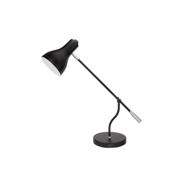 Photo 1 of Aspen Creative 40099-2, 22 1/2" High Modern Metal Desk Lamp, Matte Black Finish with Metal Lamp Shade, 26 1/4" wide